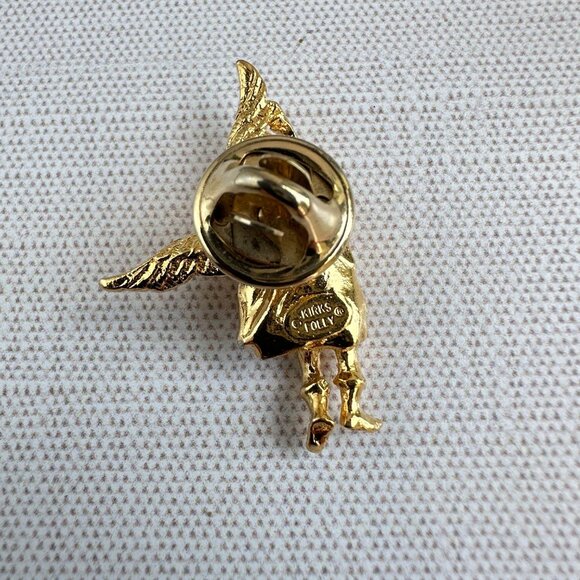 Kirks Folly Gold-Tone Angel Pin 1 7/8" With Wings & Secure Locking Clasp Jewelry - Picture 2 of 5